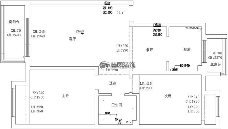 保利溪湖林语-88平-北欧风格-原始户型图.jpg