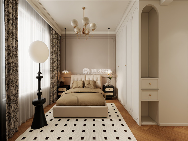 华沃滨河湾-150平-轻法复古奶油风格-主卧室.jpg